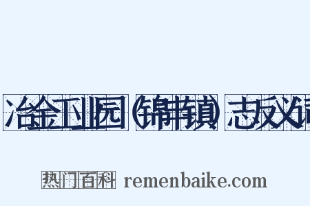 冶金工业园（锦丰镇）志反义词是什么意思的图片
